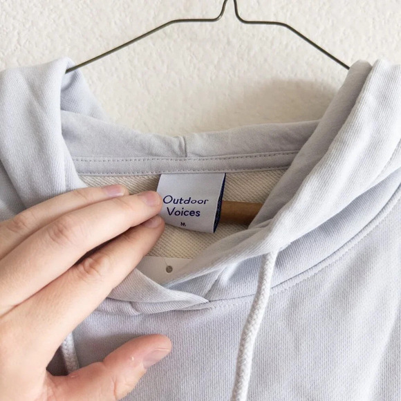 NEW Outdoor Voices Cotton Terry Oversized Hoodie Colorblock Blue White, Size M - Picture 7 of 10